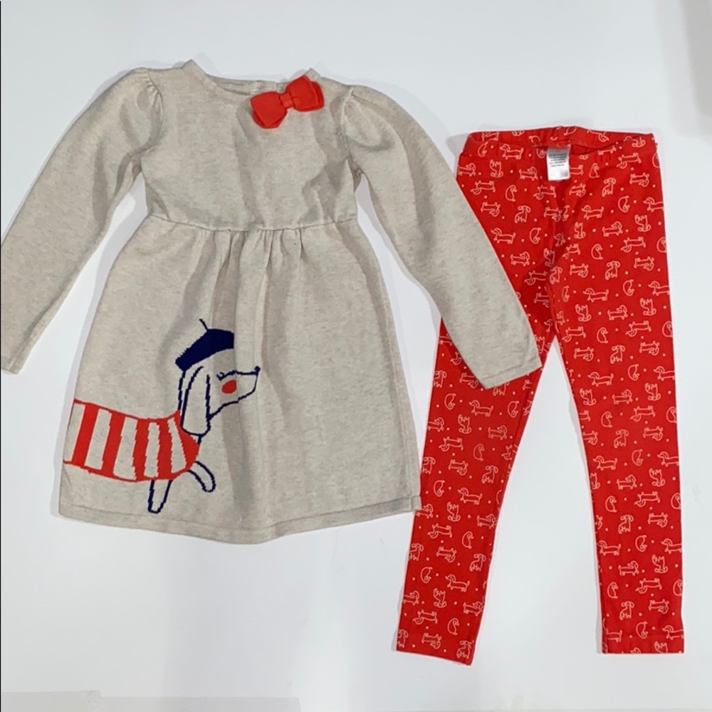 Gymboree little girls dress and leggings set